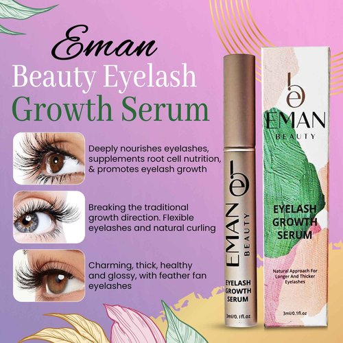 Eman Beauty Eyelash Growth Serum All-Natural Lash Enhancer Helps You Achieve Longer Thicker & Fuller Eyelashes It Boosts Growth For Stronger Healthier Lashes New Beauty Essential (3ml)