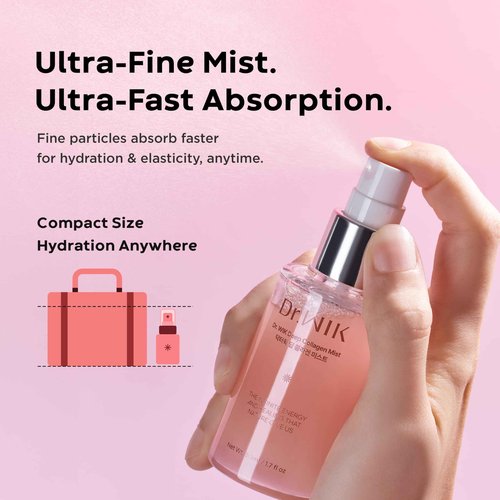 Dr.WIK Deep Collagen Hydrating Face Mist – Refreshing Moisture Facial Spray for Dry Skin | Wrinkle Care & Anti-Aging with Panthenol & Adenosine | Fine Toner Mist | Korean Skincare (50ml / 1.7 Fl Oz)