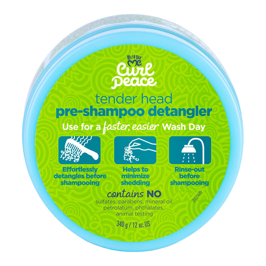 Just For Me Curl Peace Tender Head Detangling Treatment - Rinses Away Knots, Pre-Wash, Post-Styling, Contains No Parabens, Sulfates, Mineral Oil, Petrolatum, or Animal Testing, 12 oz