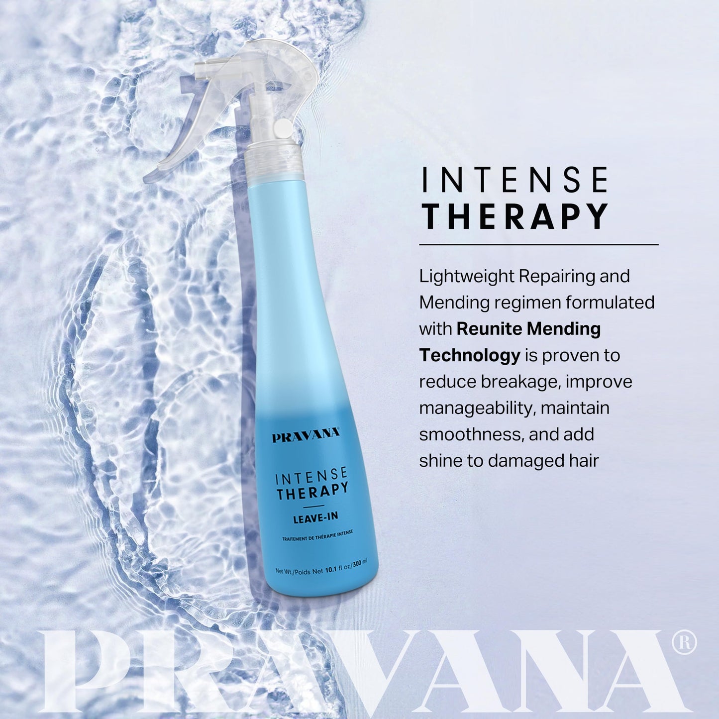 PRAVANA Intense Therapy Leave-In Conditioner Spray Treatment & Detangler | Instantly Detangles & Hydrates | Equalizes Hair Porosity | For All Hair Types | Strengthens & Softens Hair | 2 Fl Oz