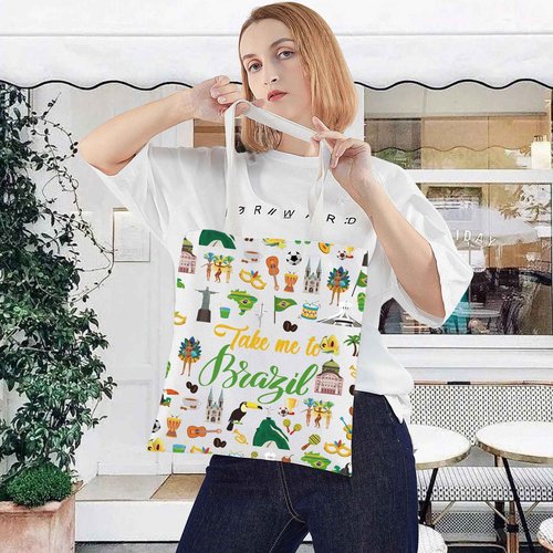 LEVLO Brazil Culture Travel Cosmetic Bag - World Cup Souvenir Gift Zipper Pouch For Traveler