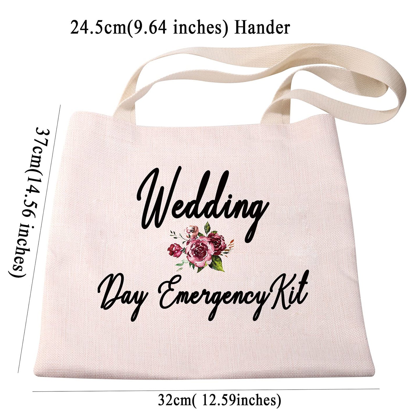 PXTIDY Bride Wedding Day Emergency Kit Bridal Shower Gift Wedding Survival Kit Makeup Bag Bride To Be Gift (tote bag)