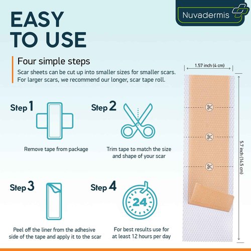 Nuvadermis Scar Sheets & Tape Bundle - 60-Day Supply for Comprehensive Scar Treatment