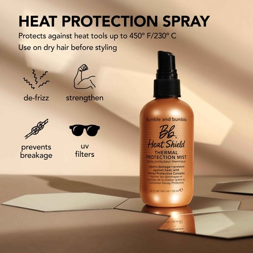 Bumble and bumble. Heat Shield Thermal Protection Hair Mist | Frizz Control, Damage Repair, Heat Protection Spray, Color Safe | Curly, Wavy, Straight, 4.2 Fl Oz