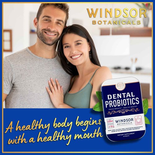 Dental Probiotics for Teeth and Gums - 3BN CFU Lactobacillus Salivarius Acidophilus Casei Tablets - Oral Probiotics for Mouth Bad Breath Treatment for Adults - 45 Chewable Dental Probiotic in a Tin