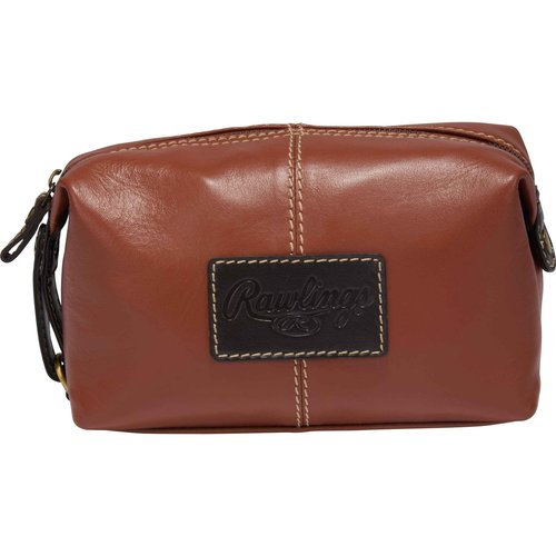 Rawlings Travel Kit Toiletry Bag Leather | Multiple Styles & Colors, Brown | Wild Card Collection