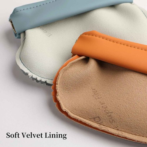 NICLNGSH 2 PCS Small Cosmetic Bag for Purse, Organosilicon Super Fiber Leather Mini Makeup Bag Coin Purse for Women, Snap Closure Travel Makeup Pouch for Lipstick Jewelry Key Change (Blue)