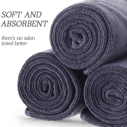 Panelee 24 36 Packs of Bleach Proof Towels Microfiber Absorbent Bleach Resistant Salon Hand Towels for Gym, Bath, Spa, Shaving, Shampoo, Home Hair Drying (Gray,14 x 29 Inch)