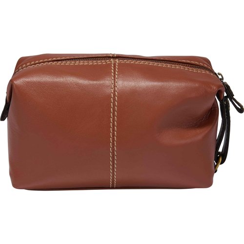 Rawlings Travel Kit Toiletry Bag Leather | Multiple Styles & Colors, Brown | Wild Card Collection
