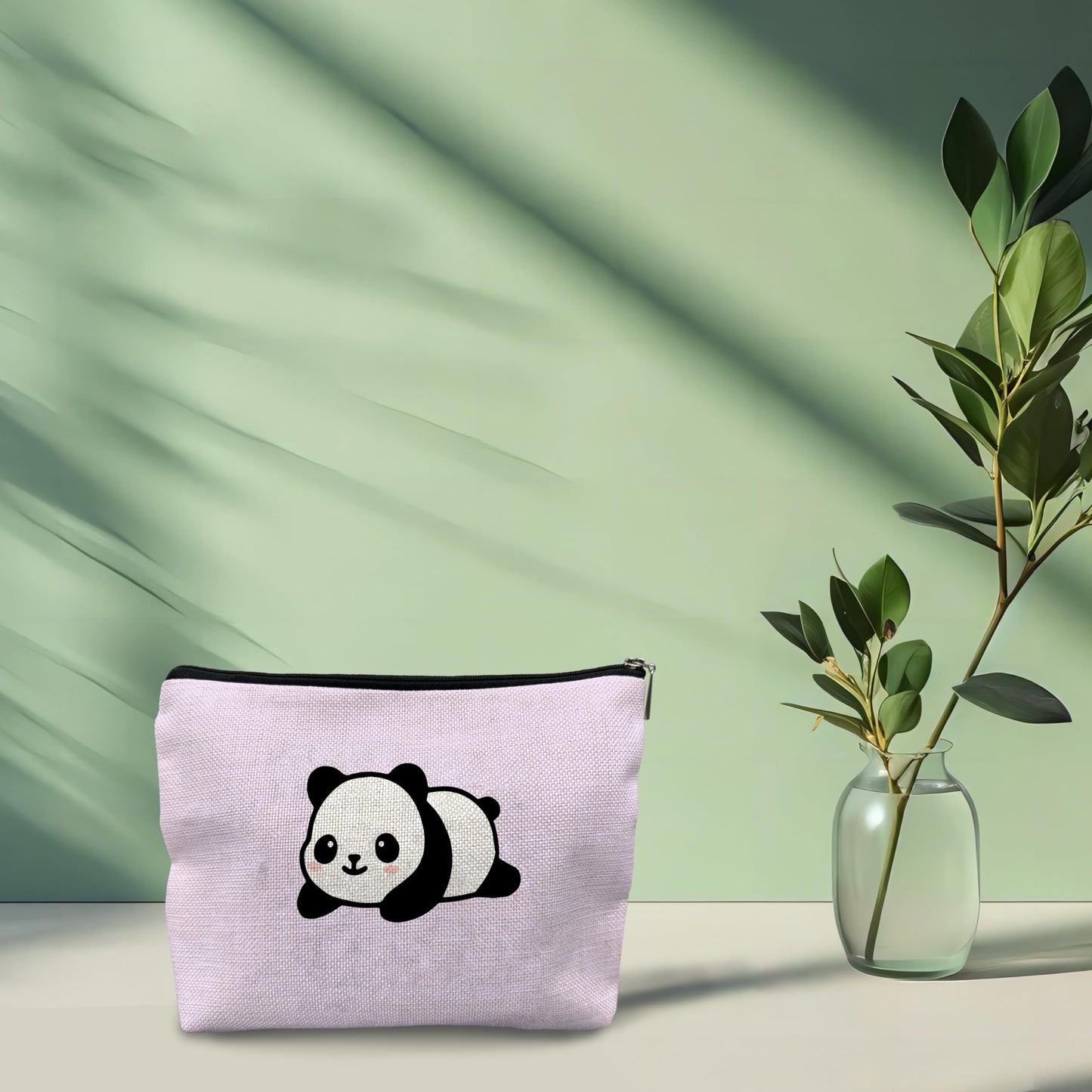 NATSUNO Panda Makeup Bag,Panda Cosmetic Bag,Panda Make Up Bag,Purple Makeup Bag,Preppy Makeup Bag,Cute Makeup Bags,Girls Makeup Bag,Panda Lover Gifts,Small Makeup Bag