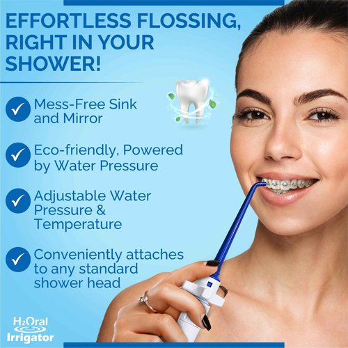 Oral Irrigator Shower Dental Care System | Advanced Shower Water Flosser for Healthy Gums and Teeth | Shower Flosser | Dental Water Flosser for Superior Dental Hygiene at Home | Made in U.S.A.