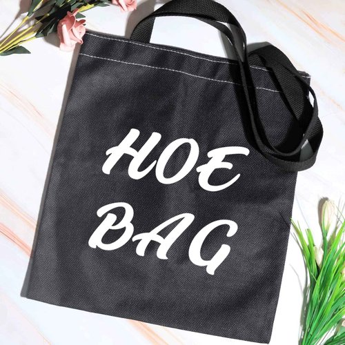 JXGZSO Funny Naughty Gift Hoe Overnight Bag - Hilarious Gag Gifts (HOE BAG Shopping Black)
