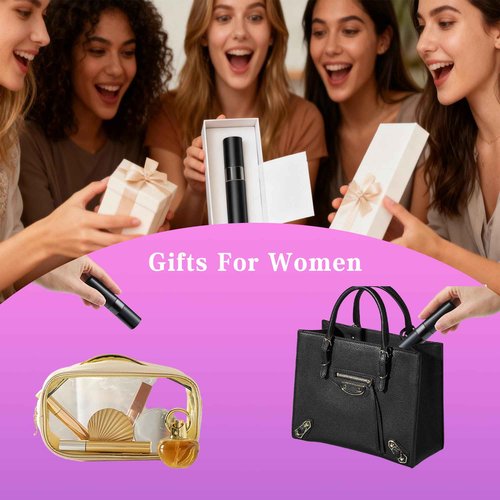 MDDRUIQI 8ML Perfume Travel Refillable Portable Perfume Atomizer Bottle - Stocking Stuffers for Adults Men Women,White Elephant Gifts for Adults,Travel Essentials,Christmas Gifts(Balck,2Pack)