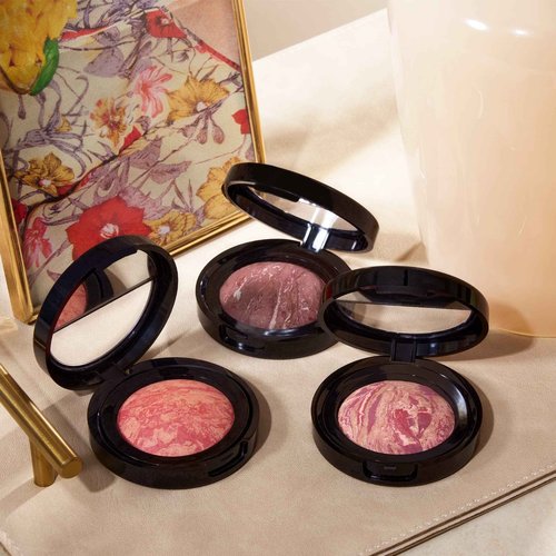 LAURA GELLER NEW YORK Baked Blush-n-Brighten Marbleized Blush + Angled Brush (04 Ethereal Rose, 47mm)