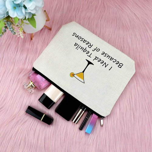 Tequila Gifts for Women Makeup bag for Women Tequila Lover Gift Ideas Cosmetic Bag Drinking Lovers Presents Funny Birthday Valentines Day Housewarming Presents for Best Friends Travel Cosmetic Pouch