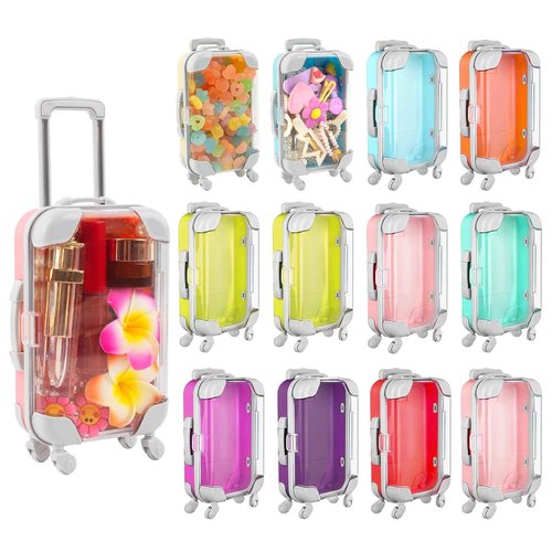 Framendino, 12 Pack Box Empty Packaging Storage Containers Mini Suitcase Candy 9 Colors