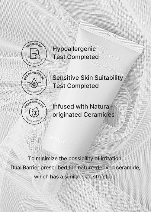celimax Dual Barrier Skin Wearable Cream | Long Lasting Cream Face Moisturizer with Ceramides, Hyaluronic Acid, Moisturizing, Hydrating, Soothing, Repairing, Day & Night Cream, 50ml