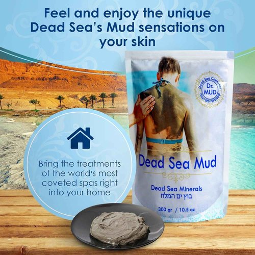 Dr. Mud's Dead Sea Mud Body Mask – Black Clay Body Treatment with Natural Dead Sea Minerals | Deep Cleansing Skin & Beauty Dead Sea Mask – Skin Care Detox Product for Men & Women (1500 gr)