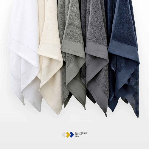 Luxury 100% Cotton Washcloths - Pack of 12, Extra Soft & Fluffy, Quick Dry & Super Absorbent, Hotel Quality, Small Hand Towel Set for Gym, Salon, Spa & Home, White / Charcoal Gray - 13" x 13"