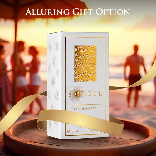 Soleil for Women Eau De Parfum - Gourmand Fragrance With Soft Florals & Creamy Sandalwood - Top Notes of Pistachio, Vanilla & Salted Caramel - Natural & Free of Parabens - Elegant 100ml Bottle