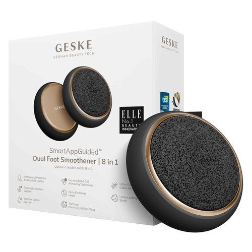 GESKE Dual Foot Smoothener | 8 in 1 | Two-Sided Foot File | Pumice Stone & Nano-Crystalline Glass | for Soft, Smooth Feet | Advanced Callus Removal & Exfoliation | Ideal for Your Pedicure Set