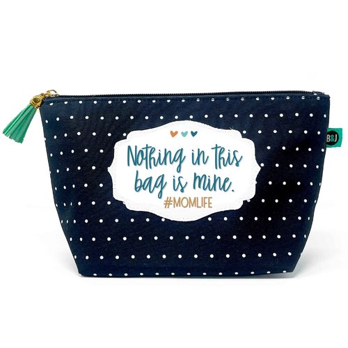 Brooke & Jess Designs Mom Life Funny Pouch Gifts for Women Dotted Makeup Bags Cosmetic Bag Travel Toiletry Makeup Pouch Bag with Zipper Best Birthday Just Because Gifts
