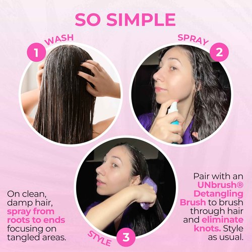 FHI Heat UNbrush Detangling Brush and UNwinder Detangling Spray Combo Pack - Tangle-Free Hair, Pain-Free Brushing, Anti-Static Bristles, Lightweight Hair Brush, Orchid