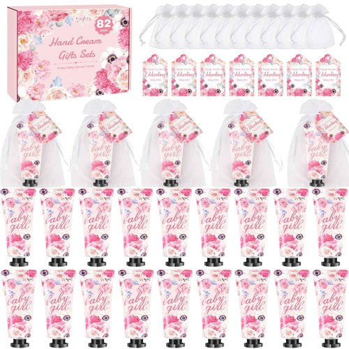 82 Sets Baby Shower Hand Cream Bulk, Baby Shower Favors for Guests, Mini Hand Lotion Bulk,Thank You Gift for Women Coworkers,Wedding Party Favors,Bridal Shower Favors for Girls With Organza Gift Bags