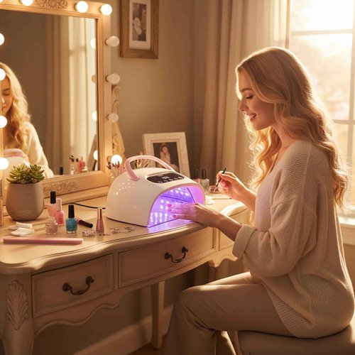 LetGoShop Professional UV Nail Lamp, 168W UV Light for Gel Nails, Nail Dryer with Auto Sensor & 4 Timer Settings Fast Curing Polish, Salon & Home Manicure DIY