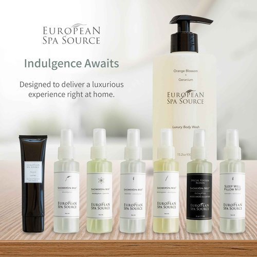 European Spa Source Luxury Body Wash, Orange Blossom and Geranium, Refreshing Bath and Shower Gel Cleanser, 22 fl oz.