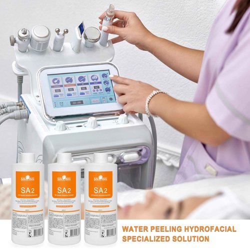 AS1 SA2 AO3 Aqua Peeling Solution Skin Care Aquapeel Serum for Hydro Facial Dermabrasion Machine Cleansing and Moisturizing 400ml/14.1Fl.oz Set of 3 Bottles SA2 Elitzia ETSA02