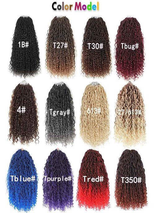 River Locs Crochet Hair for Black Women - Boho Goddess Locs Grochet Hair, Boho Hippie Loc(18" 6Packs T1B/purple#)