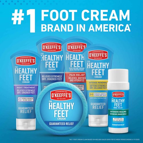 O'Keeffe's for Healthy Feet Night Treatment Foot Cream 7 oz Tube (2 Pack) Guaranteed Overnight Relief for Extremely Cracked, Dry Feet, Repairing Skincare, Instantly Boosts and Retains Moisture Levels