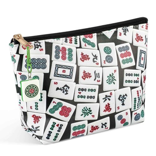 Vincreem Mahj Tile Lover Gift Mahj Tiles Coin Bag with Keychain Set PU Leather Coin Purse Gift for Lover Women Mom Grandma Birthday Travel(Latest Style)