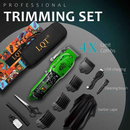 LQT Professional Hair Clippers for Men, Cordless Rechargeable Beard Trimmer & Haircut Kit, Powerful Grooming Tool - Ideal Christmas, Father's Day Gift for Dad, Men
