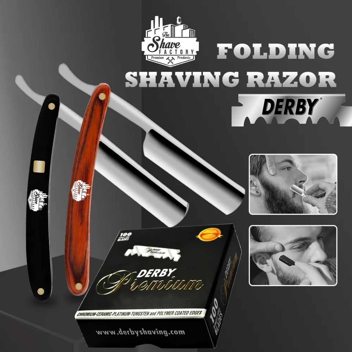 Derby Premium Single Edge Razor Blades, Razor Blades, Single Edge, Ultra Sharp, Chromium - Ceramic - Platinum - Tungsten and Polymer Coated Edges (1)