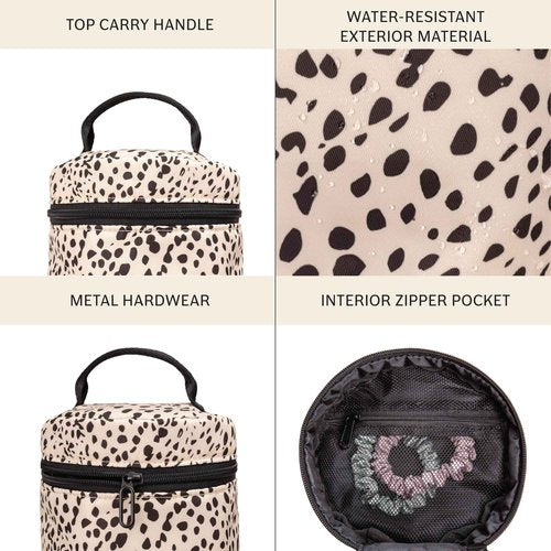 Jadyn Cosmetic Zip Makeup Bag, Tavel Cosmetic Pouch for Toiletries, Make Up, and Accessories, Water Resistant Travel Makeup Bags for Women, Designs (Cheetah Spot)