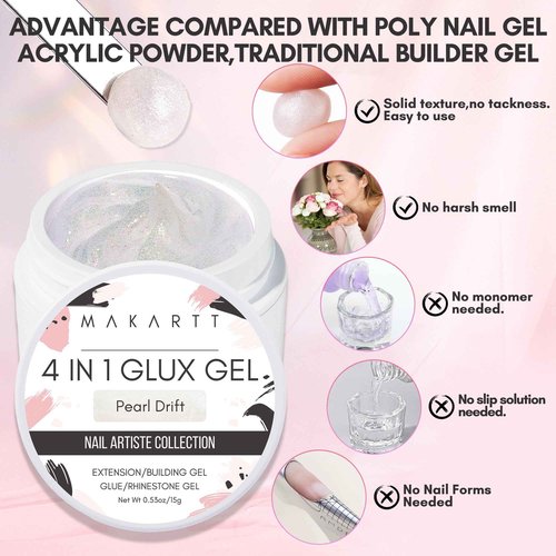 Makartt Peel Off Base Coat, 15ml UV Gel Base Coat Nail Polish Peelable Base Gel for Takeoff Solid Gel Builder for Nails Trial Kit Nail Extension UV Nail Glue for Acrylic Nails Rhinestones Gel 3D Nail