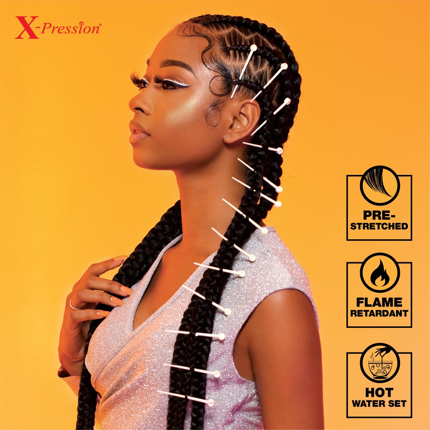 Sensationnel X-pression prestretched braiding hair - 3x braid 58 inch all kanekalon flame retardant synthetic braid for box braids and twists (1 pack, 30 LIGHTAUBURN)