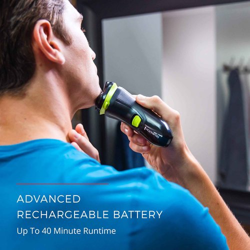 Remington Ultrastyle Rechargeable Rotary Shaver, Pr1320, Black/Neon Green