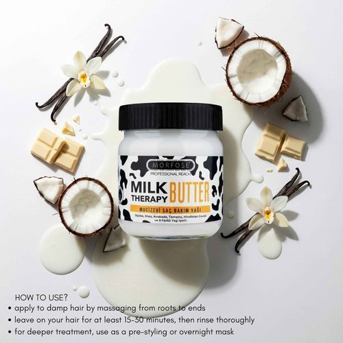 Morfose Milk Therapy Butter Miraculous Hair Care Oil - Nourishing, Moisturizing, and Protective Hair Oil for All Hair Types - Adds Shine and Reduces Breakage - Lightweight and Easy to Use, 6.76 Fl Oz
