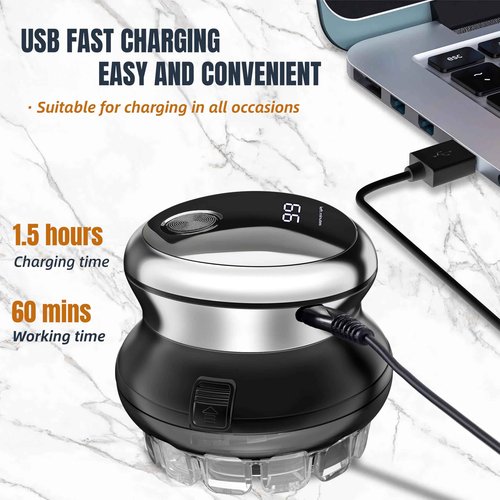 Hawiafo Self Hair Clippers for Men Cordless Electric Haircut Kit Professional Waterproof Automatic Circular Hair Trimmer with LED Display Easy Self Haircut Grooming Clippers for Male Family Use