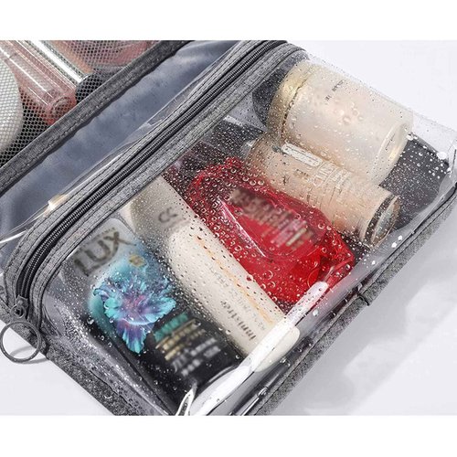 Big Hippo Toiletry Bag, Hanging Toiletry Travel Organizer Travel Bag for Men & Women, Water-resistant Makeup Cosmetic Bag (Black)