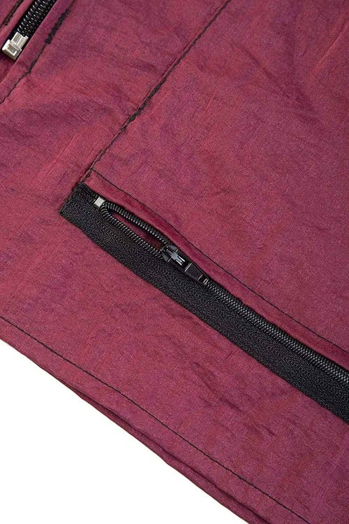 Betty Dain Premier Barber Jacket, Soft, Lightweight, Water Resistant Nylon Repels Hair, Zippered Front, Two Angled Lower Pockets with Zippered Bottoms, Angled Chest Pocket, Burgundy, 5X