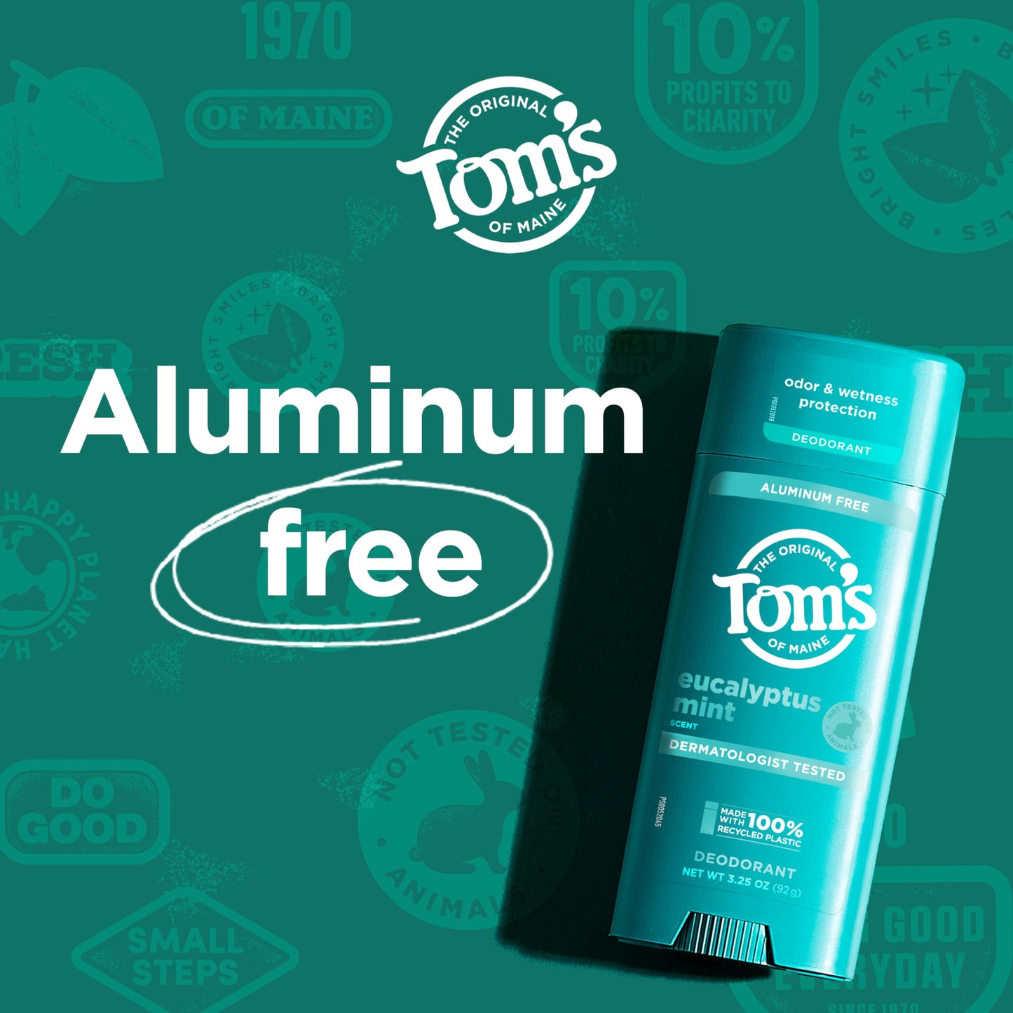 Tom's of Maine Complete Protection Aluminum-Free Natural Deodorant, Eucalyptus Mint, 3.25 OZ