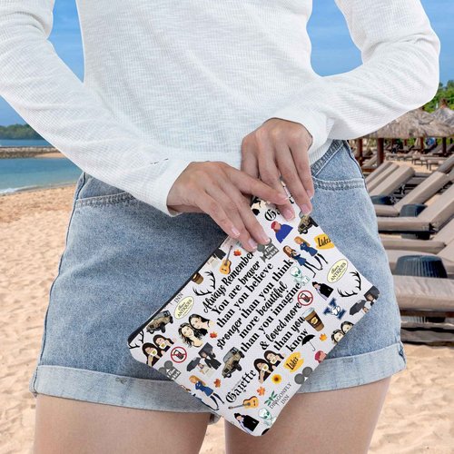 WZMPA Luke's Diner Cosmetic Bag Coffee Inspired Gift You Are Braver Stronger Smarter Than You Think Luke's Diner Makeup Zipper Pouch Bag (Always Gil F)