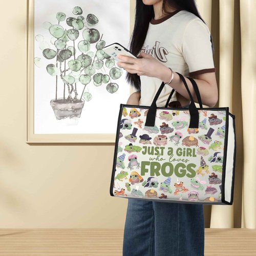 LEVLO Frog Cosmetic Animal Lover Gift Just A Girl Who Loves Frogs Zipper Pouch Bag Frogs Lover Gift (Cartoon Frog LT)