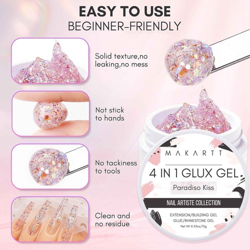Makartt Peel Off Base Coat, 15ml UV Gel Base Coat Nail Polish Peelable Base Gel for Takeoff Solid Gel Builder for Nails Trial Kit Nail Extension UV Nail Glue for Acrylic Nails Rhinestones Gel 3D Nail