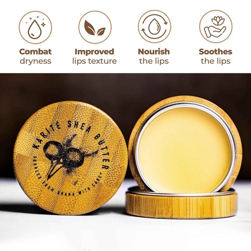 Karité Baume à Lèvres Nourishing Lip Balm - Intense Lip Moisturizer for Dry Lips, Shea Butter, Organic Jojoba & Rosehip Oil Blend, Dermatologist-Formulated & Approved, Cruelty-Free & Hypoallergenic