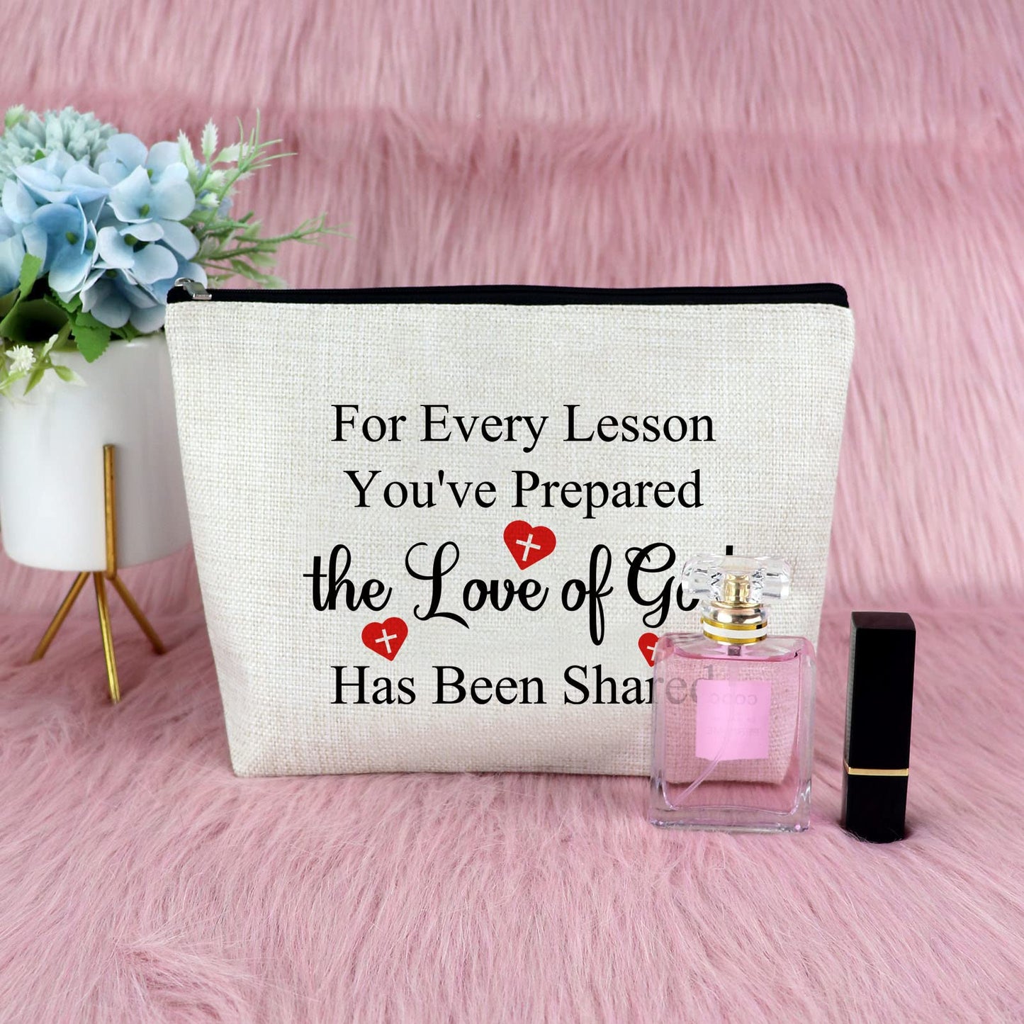 Sunday School Teacher Gift Makeup Bag Teacher Appreciation Gift Religious Gift for Teacher Christian Gift for Women Bible Verse Gift Birthday Gift Christmas Graduation Gift Travel Cosmetic Pouch